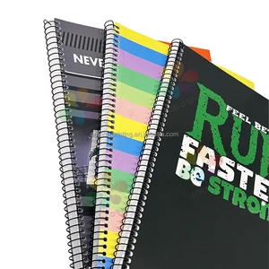 Good Quality Customized Cover  Popular Type and Designs Manufactured Single Spiral Notebook for Students