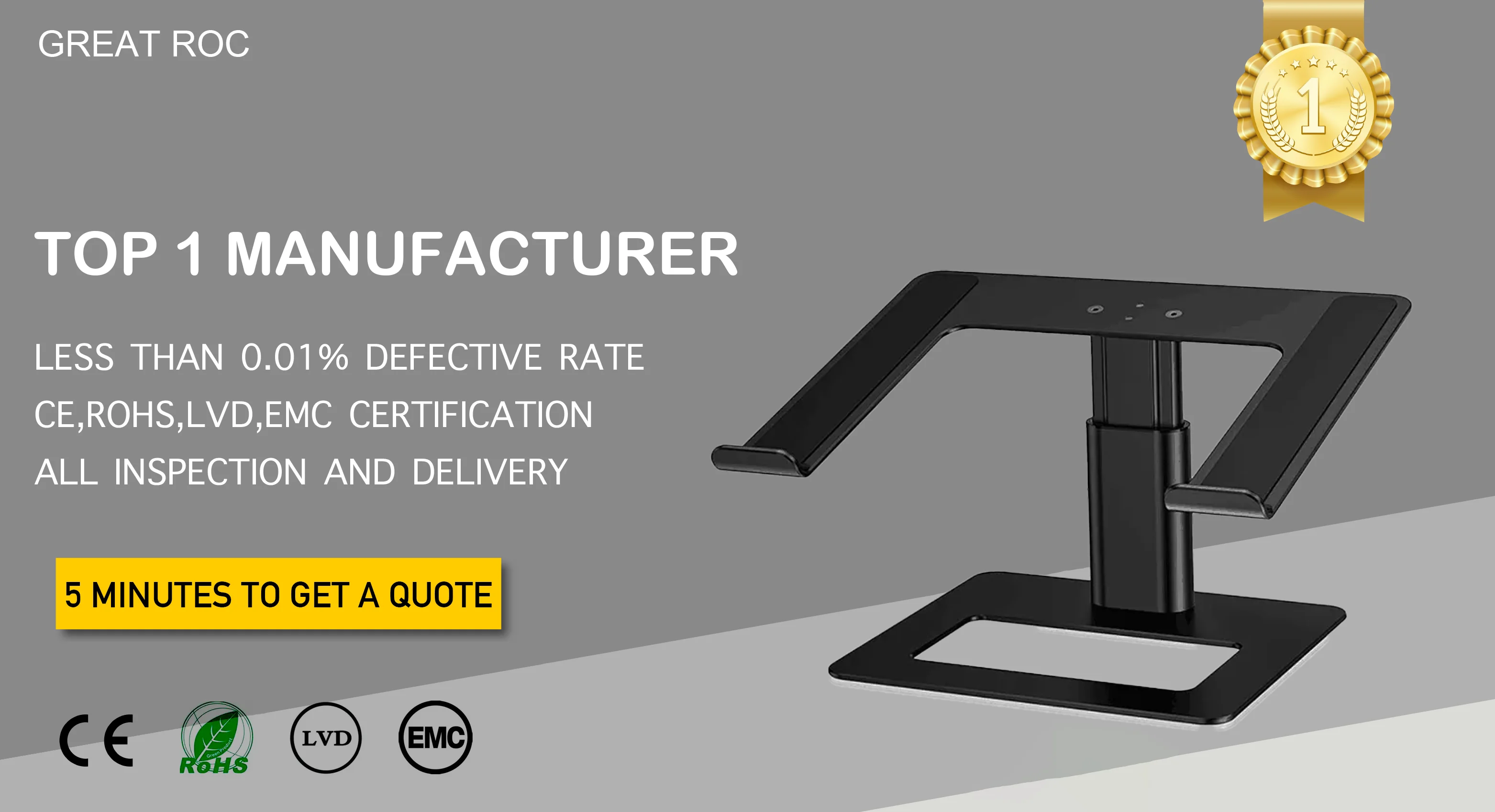 Adjustable Aluminum Laptop Stand Metal Laptop Riser Holder Ergonomic ...