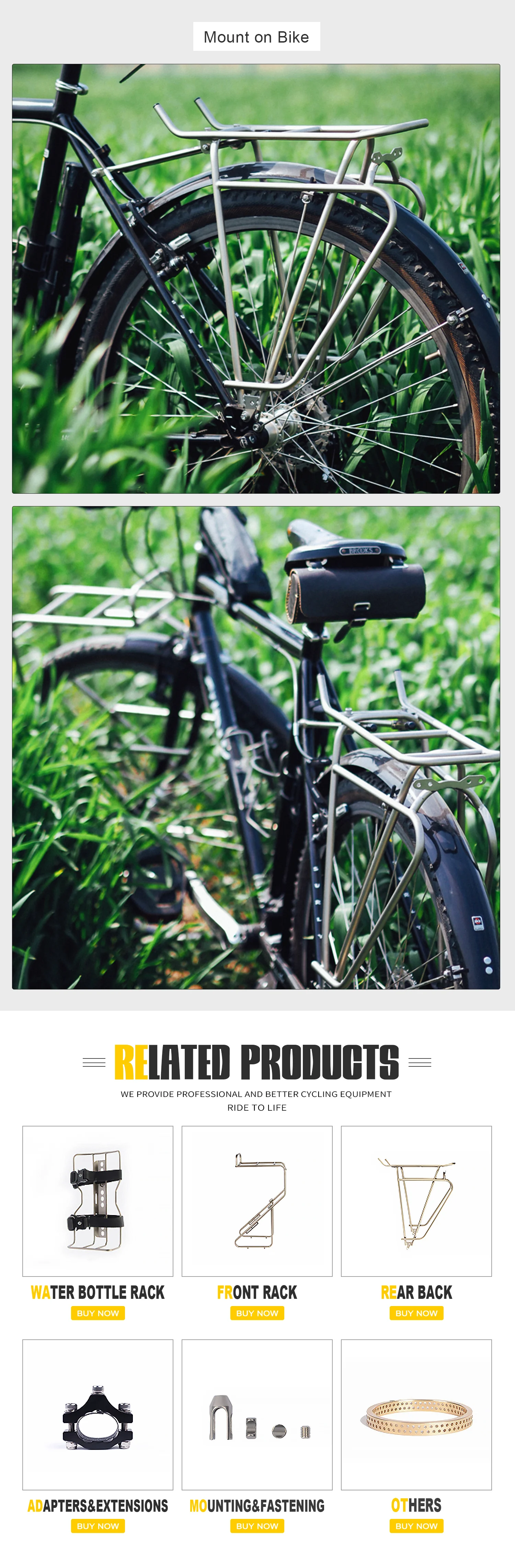 Height Adjustable Bicycle Luggage Carrier Aluminum Bicycle Rear Rack