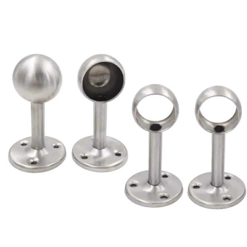 Furniture Circular pipe clothing closet pole flange bracket Stainless steel wardrobe tube flange holder
