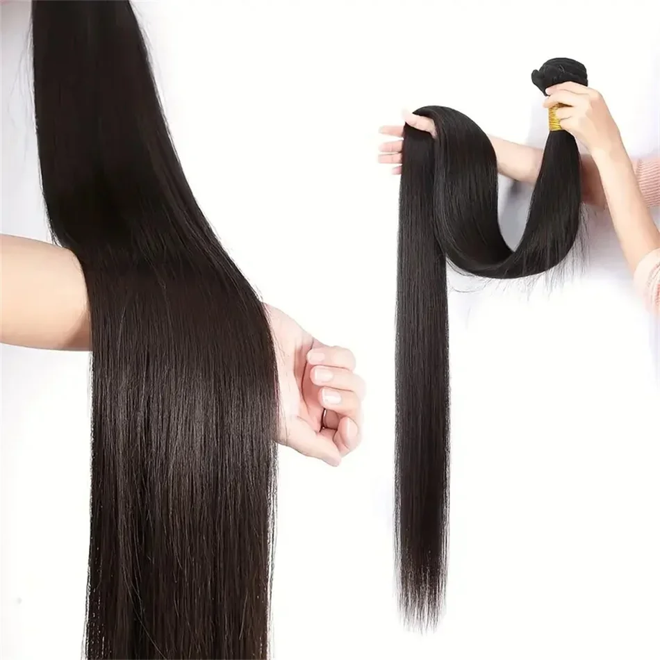 Knochen gerade Bündel Haarverlängerung für Frauen reines brasilianisches Haar 8-32 Zoll mehrere Größe_voghion.com