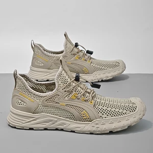 New Arrival Men's Summer Causal Shoes Breathable Mesh Light Weight Walking Style Shoes Slip on Hollow Out Jogging Running Shoes