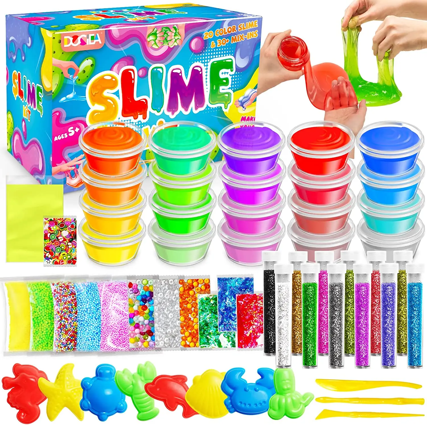 Slime Kit For Kids Diy 20 Colors Diy Slime Making Kit For Girls Boys ...