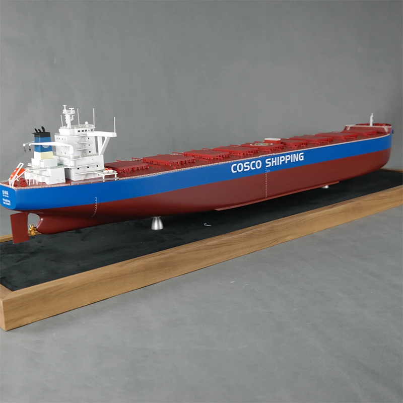 【A】Customized  Self-Unloading Cargo Vessel Handmade Logistics Present Freight Forwarders Gift 120cm  Bulk Cargo Ship Model