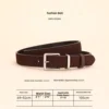 Silver buckle dark brown-105 cm