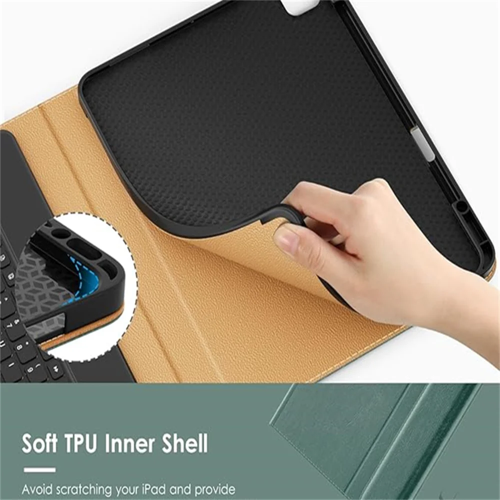 product high quality leather keyboard case for ipad por with pen slot stylish and durable support customization laudtec-30