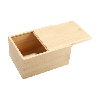 square wooden chocolate box unfinished pine wood  packaging boxes with slide lid