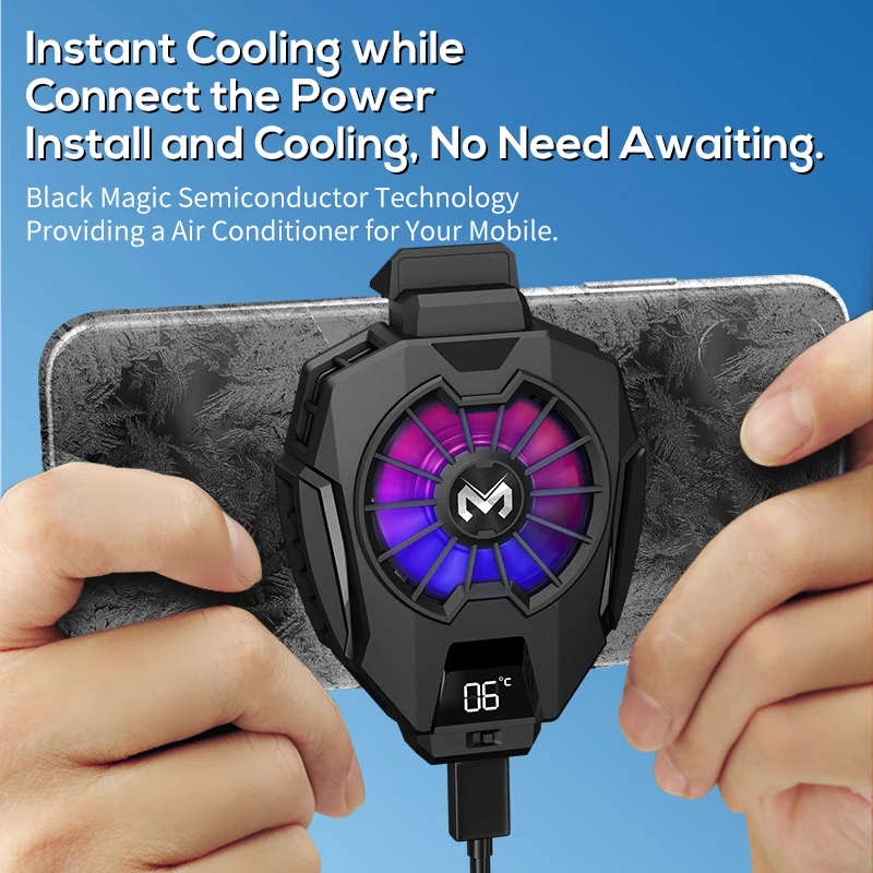 Cell Phone Cooler with LED Temperature Display - Portable Gaming Radiator Cell Phone Cooler with LED Temperature Display - Portable Gaming Radiator