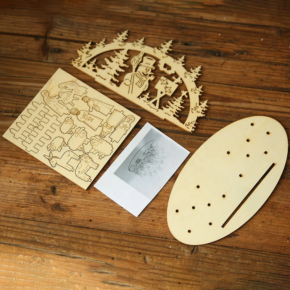 Set Decorazioni Albero Natale In Legno 100 Pezzi Lymshine - Forme Fai Da Te Con Colori E Campanelle