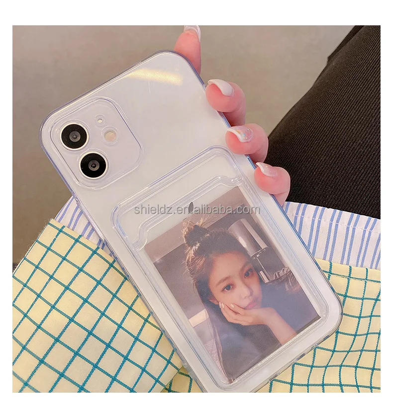 Wholesale Transparent TPU Photo Holder Phone Case Back Cover for iPhone 11/12/13 pro max Silicone Case with card folder From m.alibaba.com