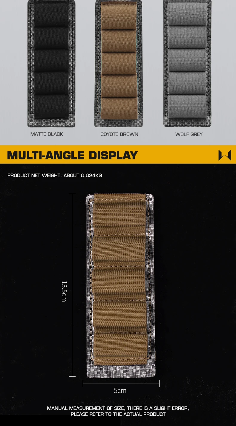 Taktischer 5-Schuss 12GA Schrotflachmacher-Hülsenhalter, elastisches MOLLE-Hängepanel, Magazintasche für Jagd, Airsoft, Plattenträger – Detail 2