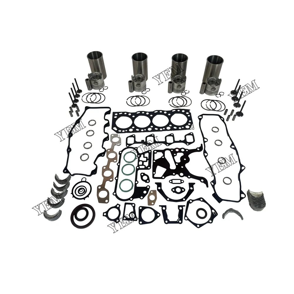 2L Overhaul Kit With Piston Rings Liner Bearing Valves Gasket Kit for Toyota