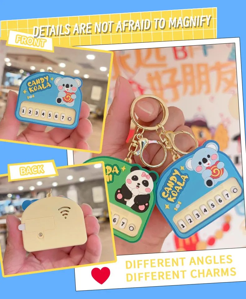 product animal mini piano keychain four animal styles available seven musical notes for you to match car keychain bag pendant540-61