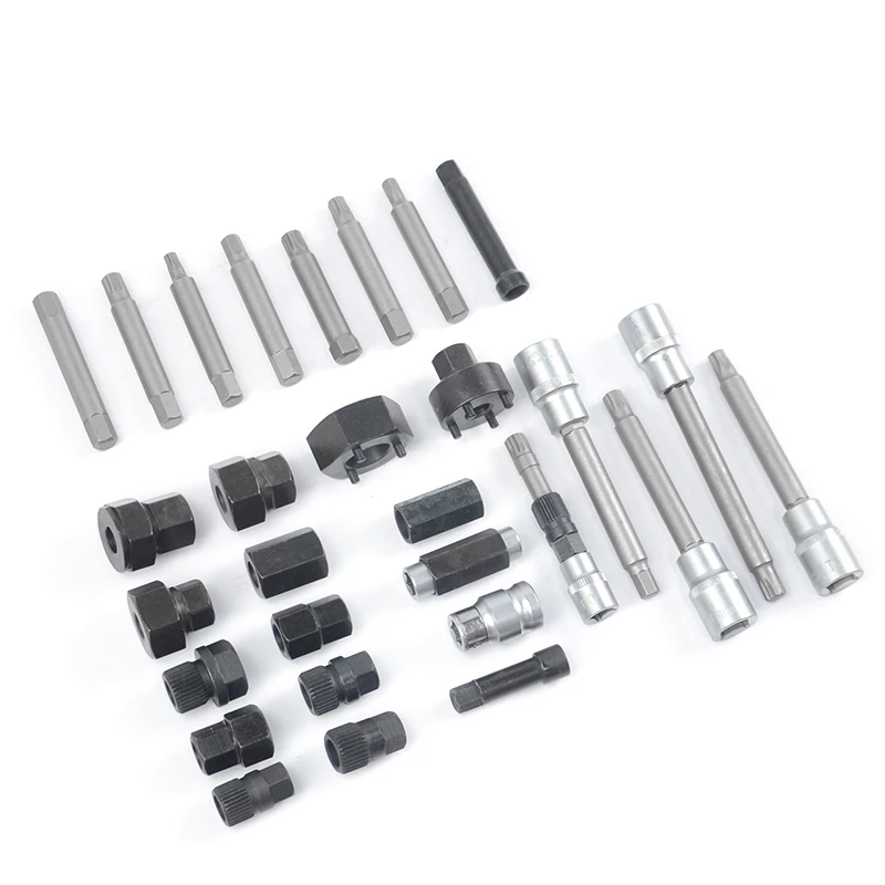 XCTOOL 30pcs Alternator Repair Tool Alternator Freewheel Pulley Puller Removal Socket Tool Kit XC8730