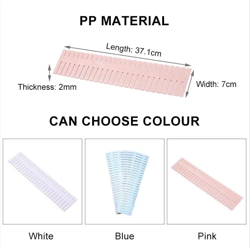 4 Pcs PACK Adjustable Organizer Drawer Divider Drawer Separator  Underwear Socks Household Combination Plastic Drawer Dividers