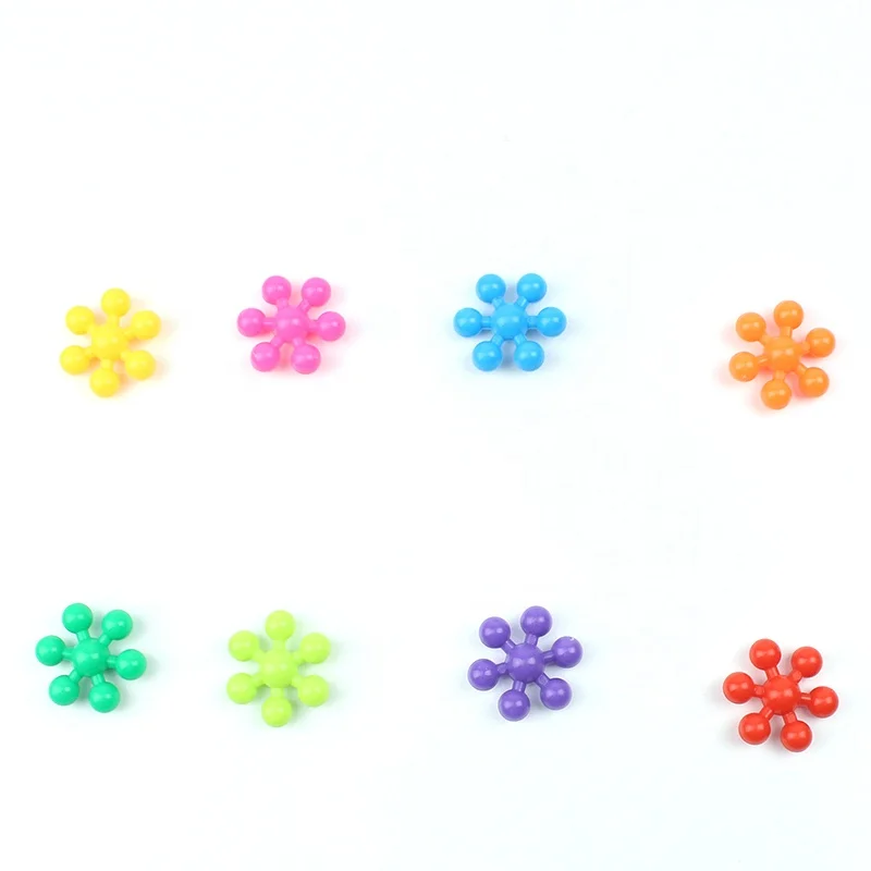 Hot Sell Snowflake Building Blocks Toy Plastic Connecting Educational Toys with 66 Piece Mega Set of Plastic Interlocking Discs