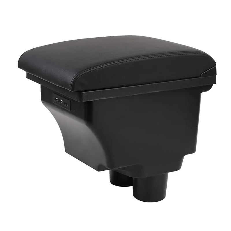tiypeor special all black front car interior parts armrest console center storage box cup holder ashtray with usb-2