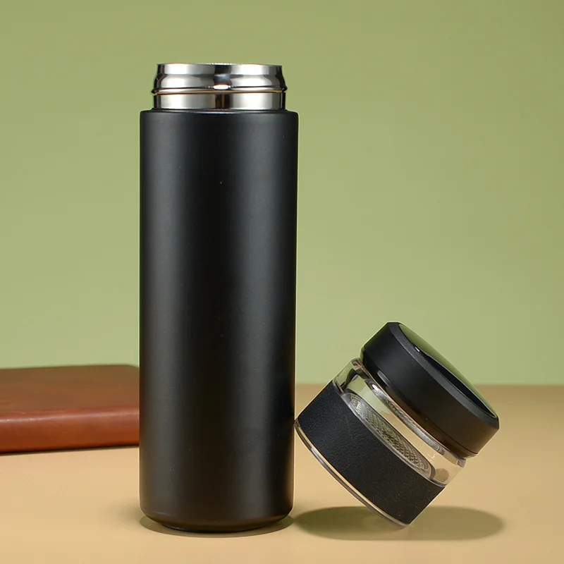 Intelligent 500ml Stainless Steel Vacuum Flask Smart LED Temperature Display Metal Insulation Water Bottle with Filter