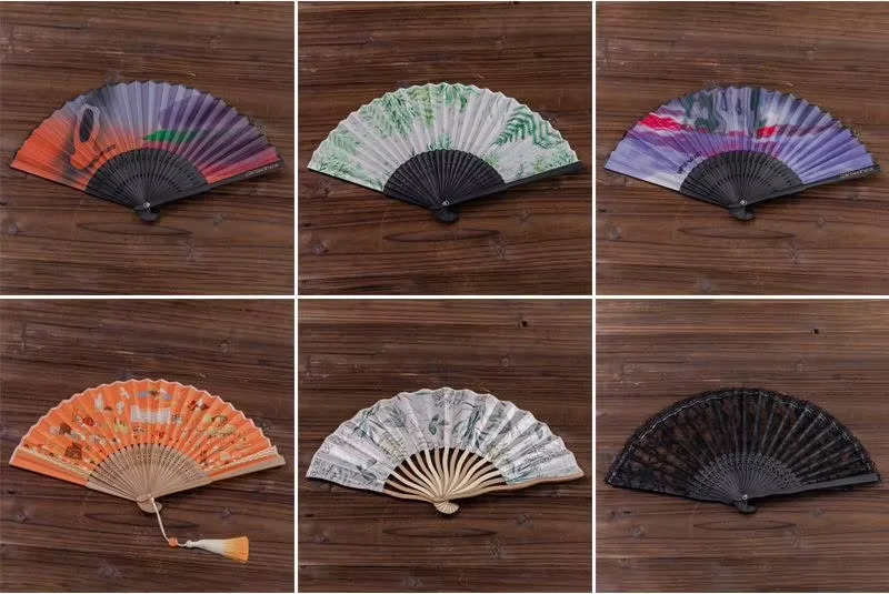 Customizable Bamboo Carved Painted Hand Fan for Home Decoration and Business Gift