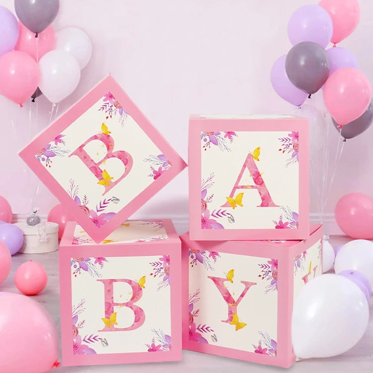 4pcs Butterfly Theme Baby Shower Box Set For Boys And Girls Baby Shower ...