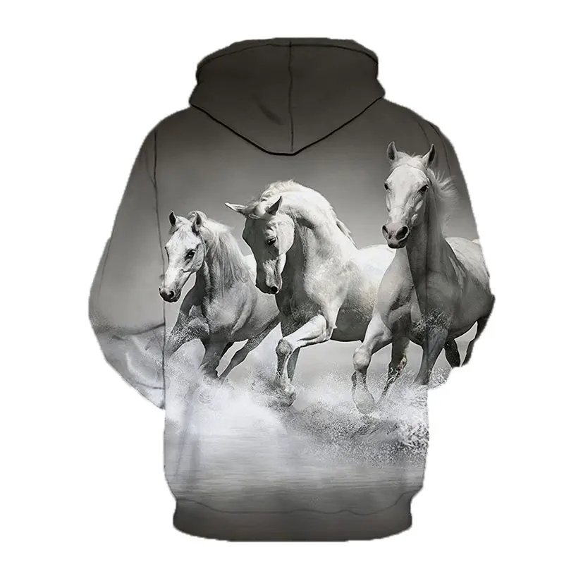 horse print moletom com capuz