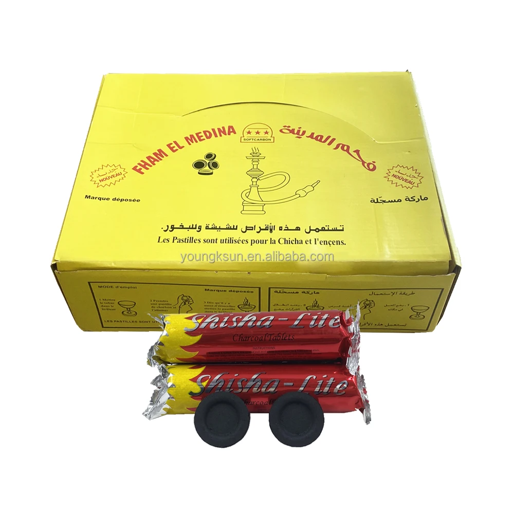 YKS Libya Big Yellow Box Customized Smokeless Instant Shisha Coal Hookah Charcoal