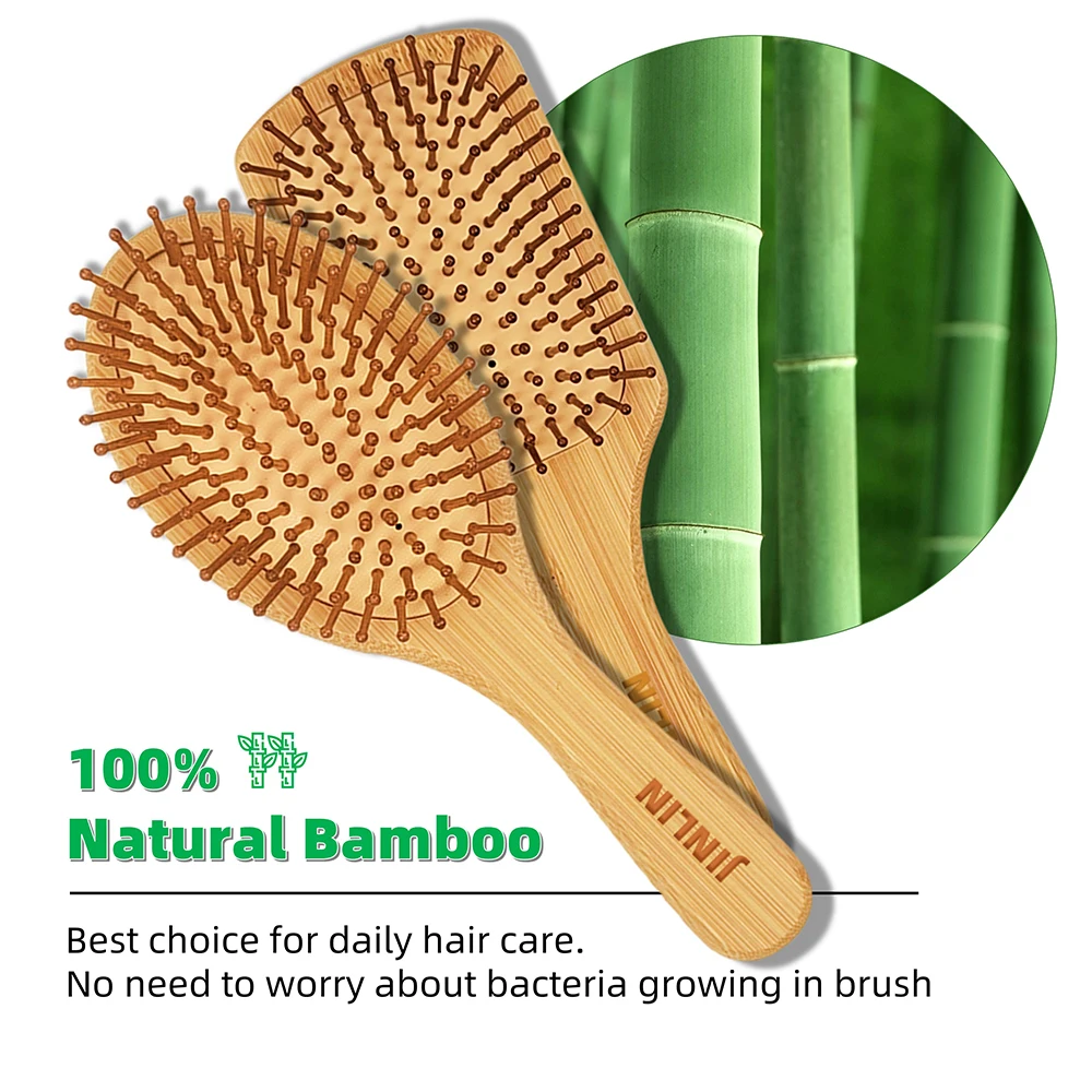Free Sample Shampoo Scalp Massager Detangling Massage Comb Wood Brush Professional Hair Brushes Bamboo Hairbrush