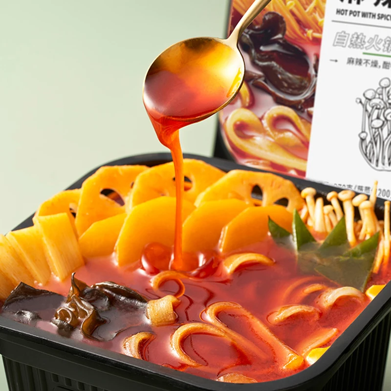  Convenient Micro Hot Pot Lazy Self-Cooking Self-Heating  Instant Self-Service Fast Food Spicy Portable  Hotpot(Vegetable)350gX1Pack方便微火锅懒人自煮自热即食自助速食麻辣便携网红小火锅(素菜)350gX1盒 : Grocery  & Gourmet Food