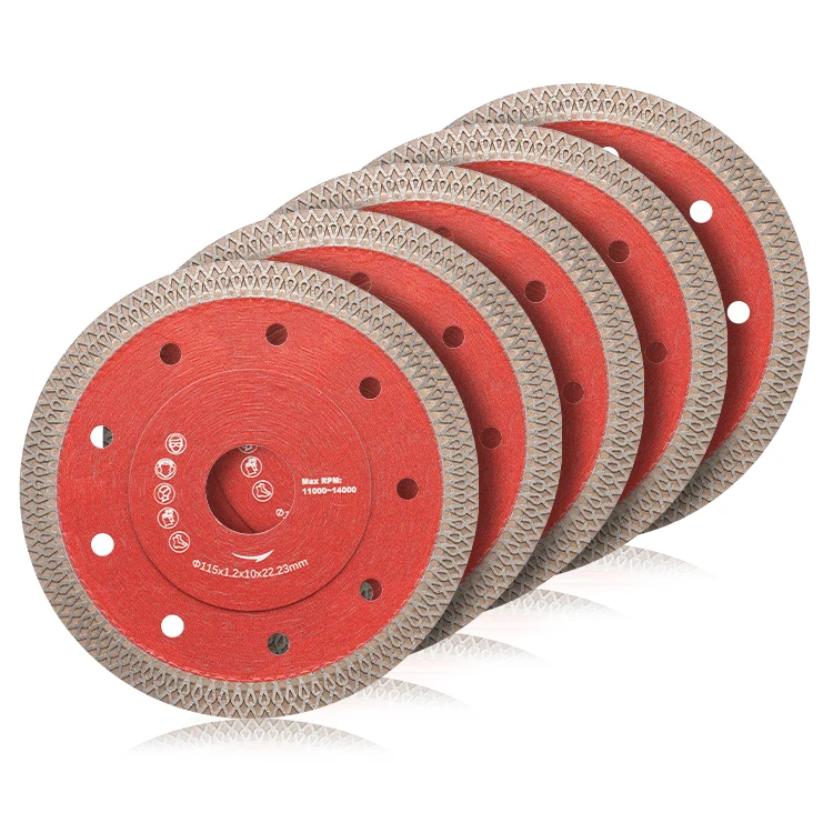 DEYI OEM High Quality Steel Diamond Saw Blade Disk 105mm 115mm 125mm Mesh Thin Turbo Cutting Saw Blade Porcelain Tile Cutting