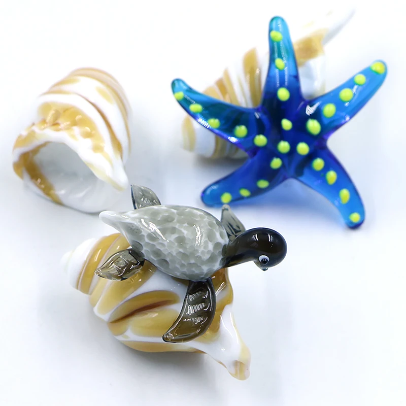 Borosilicate Sea Snail Glass Animal Figurine Hermit Crab Craft Assorted Hand Blown Manufacturers