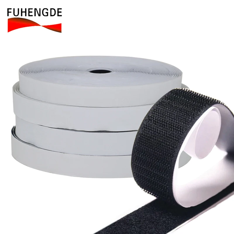 Peel Stick Self-Adhesive Hook Loop Tapes Double Sided Sticky Back for Velcro Strips for Office Home DIY
