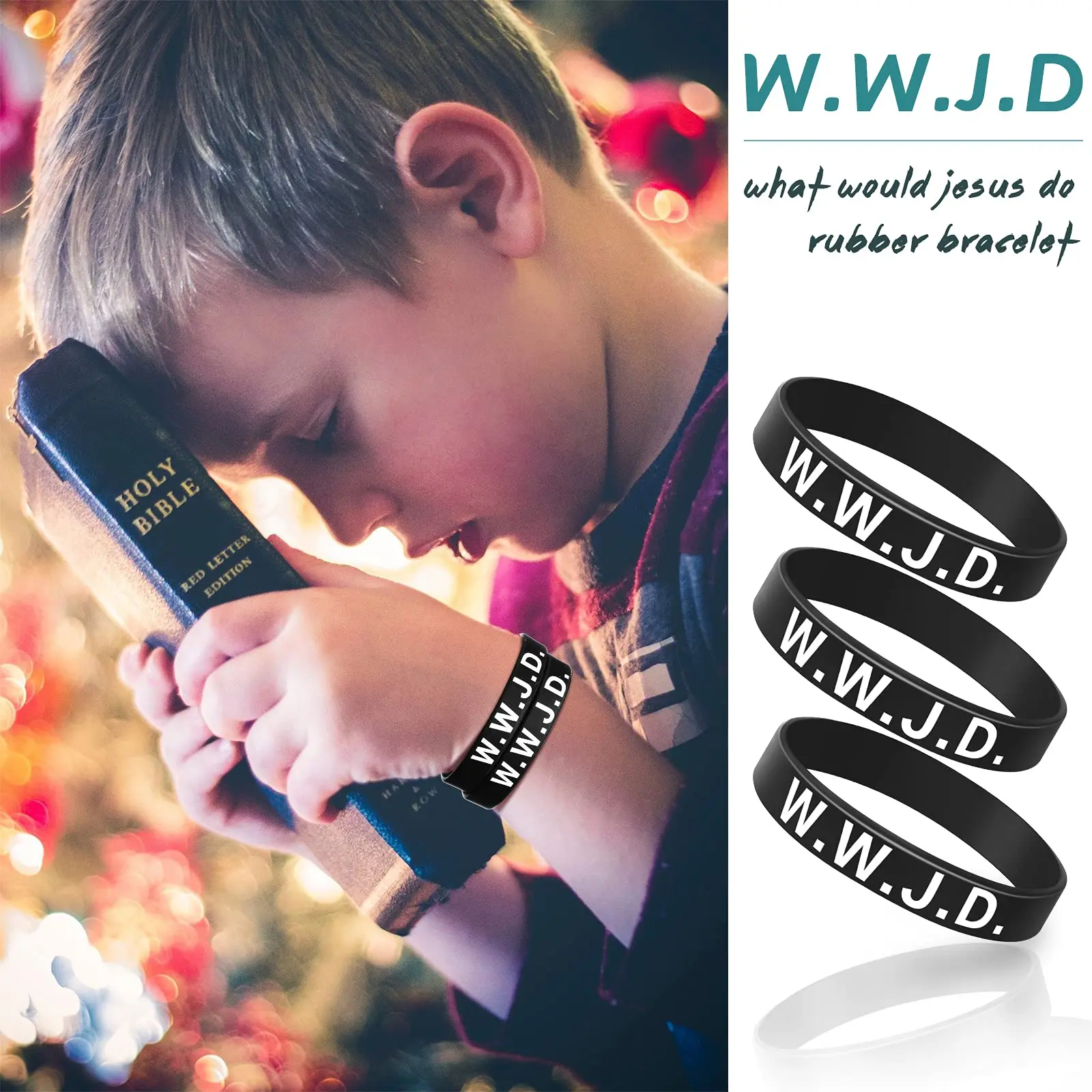 Buy WWJD Bracelets| 5 Colors | 15, 25, 50 packs | What Would Jesus Do  Bracelets | Religious, christian, inspirational jewelry gifts for men,  women, girls, kids, Bracelets for Faith, Jesus and Church Online at  desertcartINDIA