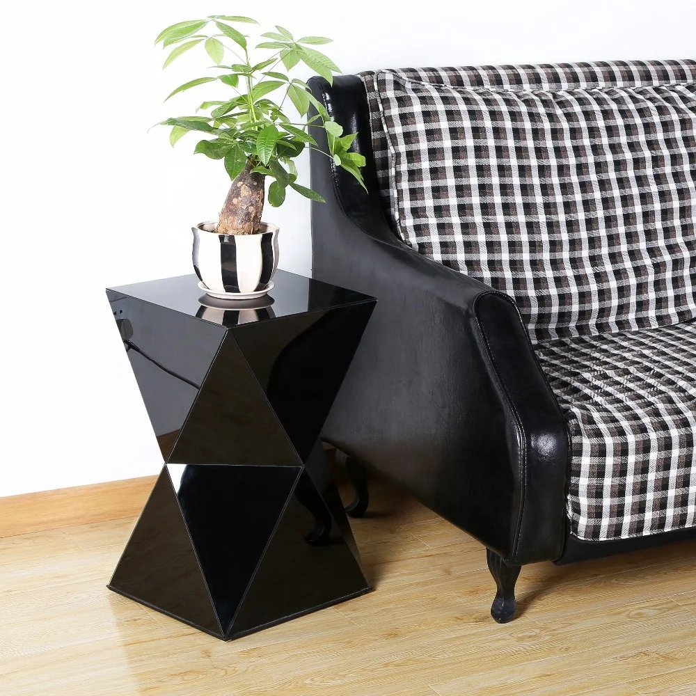 Modern Polygon Mirror Side Table Luxury Small Mirrored End Table Buy