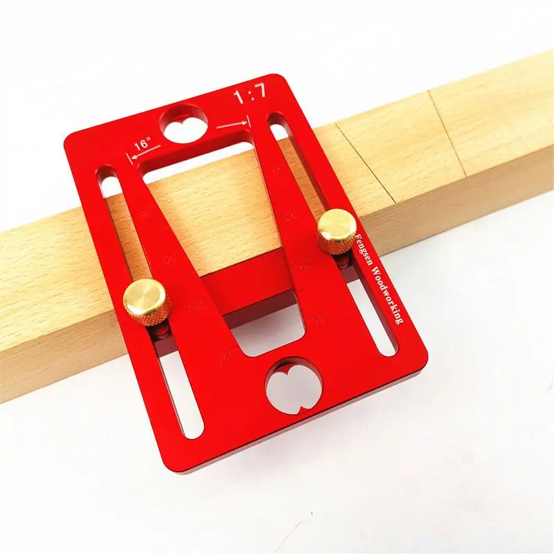 TEBAK W-32 Woodworking Crafts Customizable DIY OEM Aluminum Alloy Dovetail Marker Jig Guide 1:7 Slope Blue Red Hand Tool