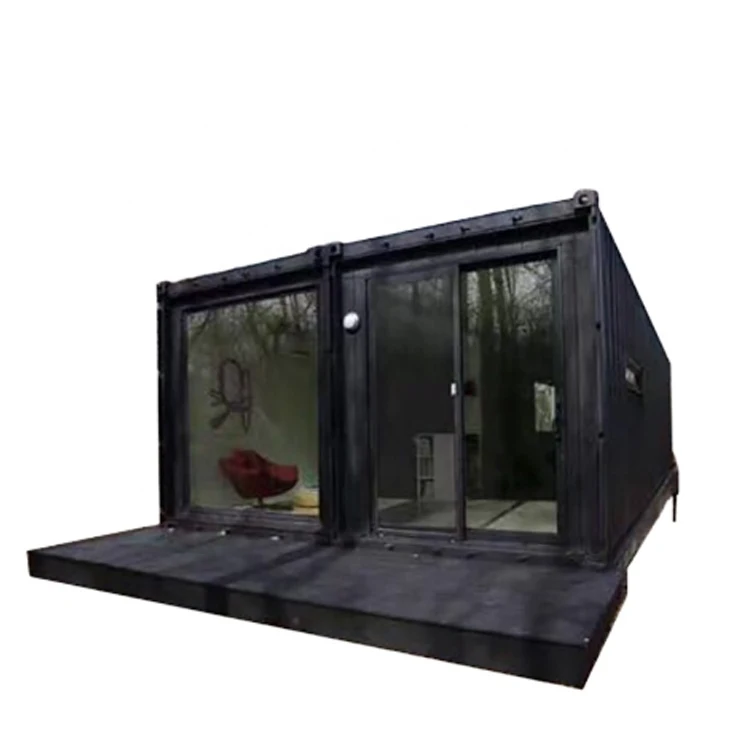 Glass sliding door assembled mini shipping fab house modern homes prefabricated container