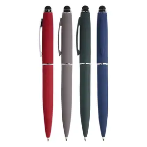 Luxury High Quality Custom Logo Metal Ballpoint Pen Promotional Rubber Coated Twist for Stylus for Business Use