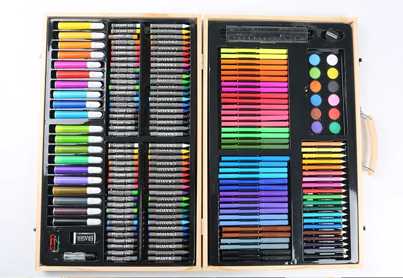  SMSOM Suministros de arte, kit de arte profesional, paquete de  188 piezas de arte de madera de lujo, kit de pintura de dibujo, ideal para  adultos, artistas, principiantes, niños, niñas y