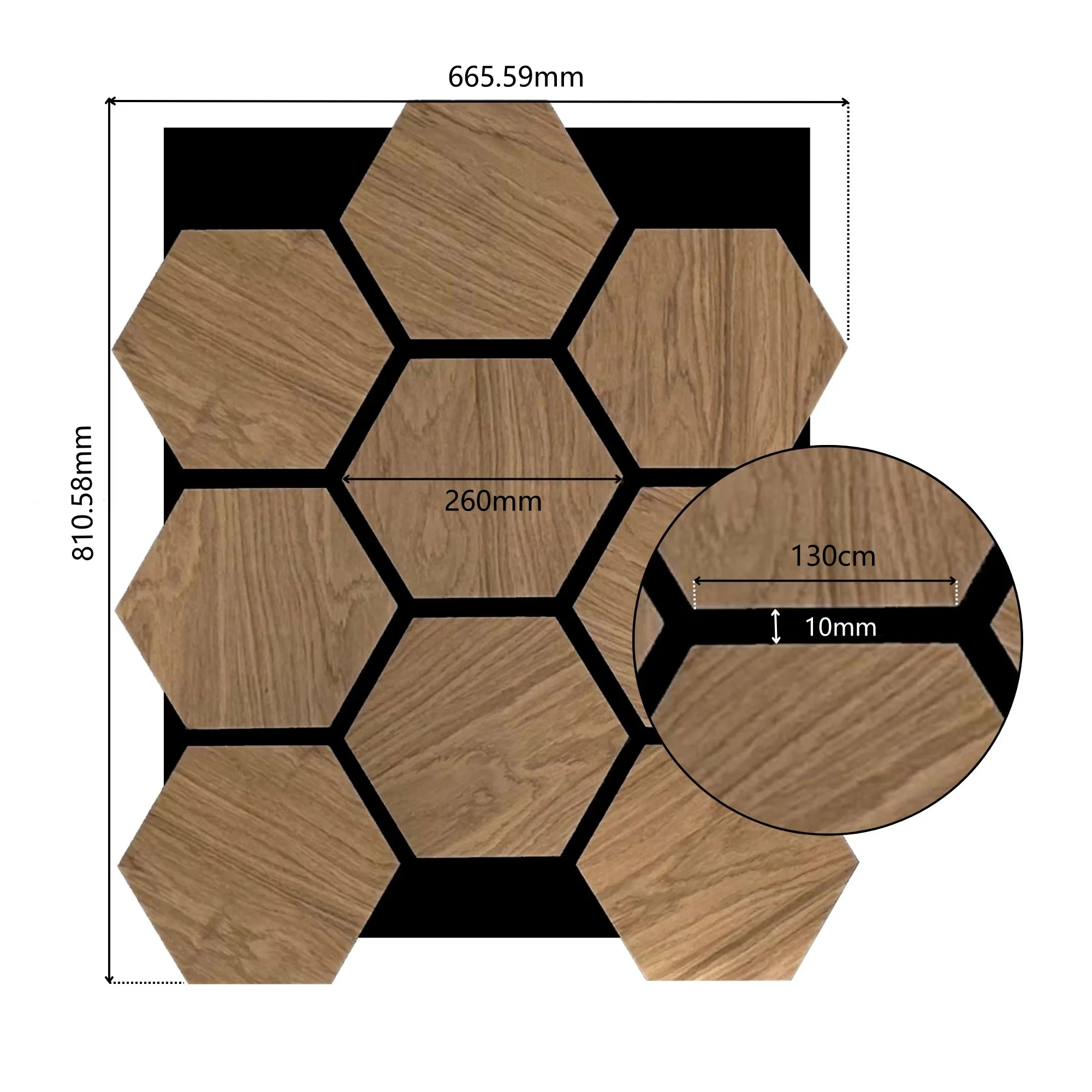 Hexagon Acoustic Wooden Wall Panels Soundproof Wood Slat Acoustic Wall ...