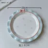 Blue bow shallow plate