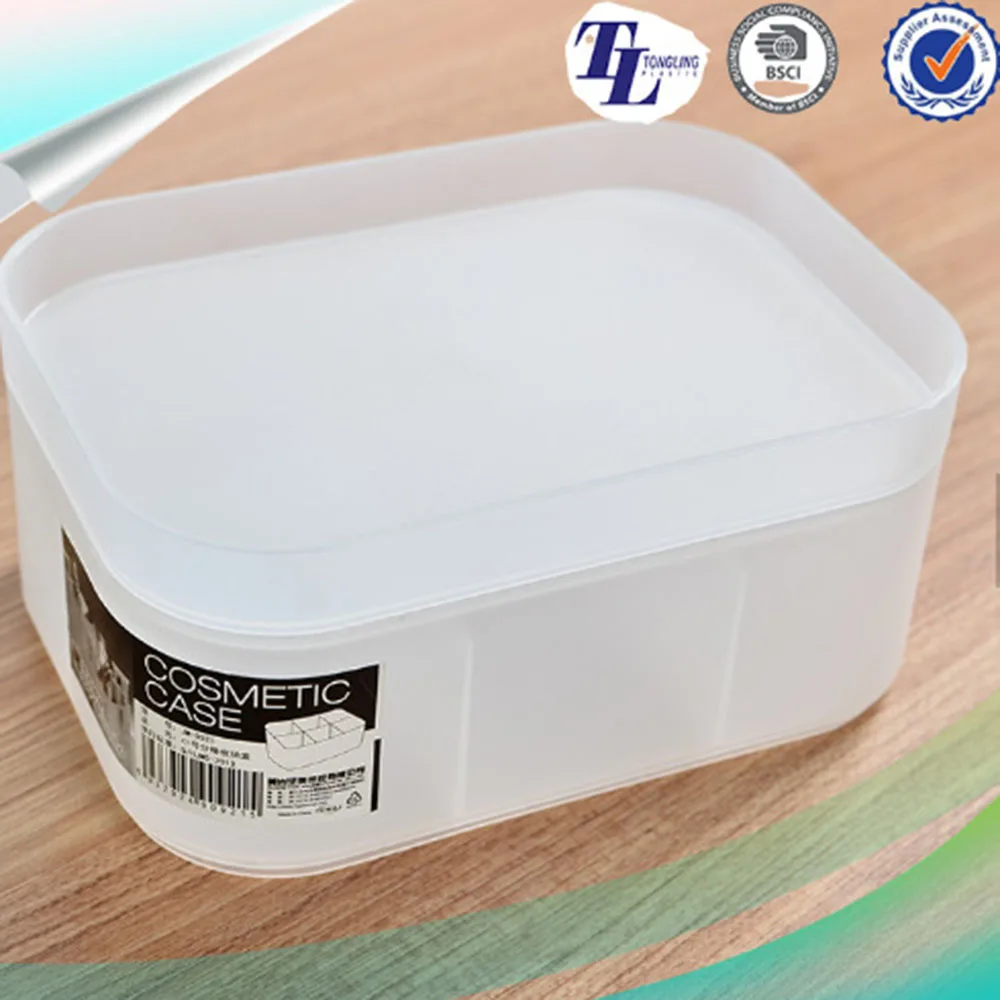 Cross Border High Quality Durable Plastic Transparent Rectangle Storage Baskets with Handle for Household Multifunctional Use