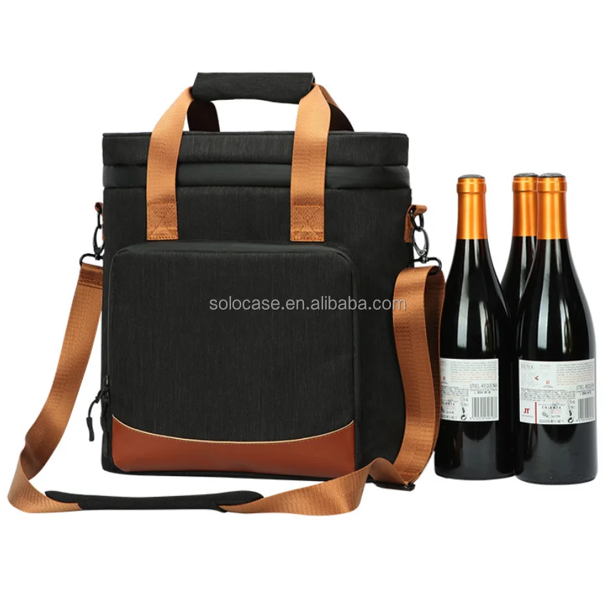 3-Bottles Leakproof Wine Cooler Bag