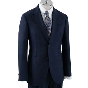 Elegant High-End Custom Men's Slim Fit Woolen Business Suit 2-Piece Plus Size Formal Breathable