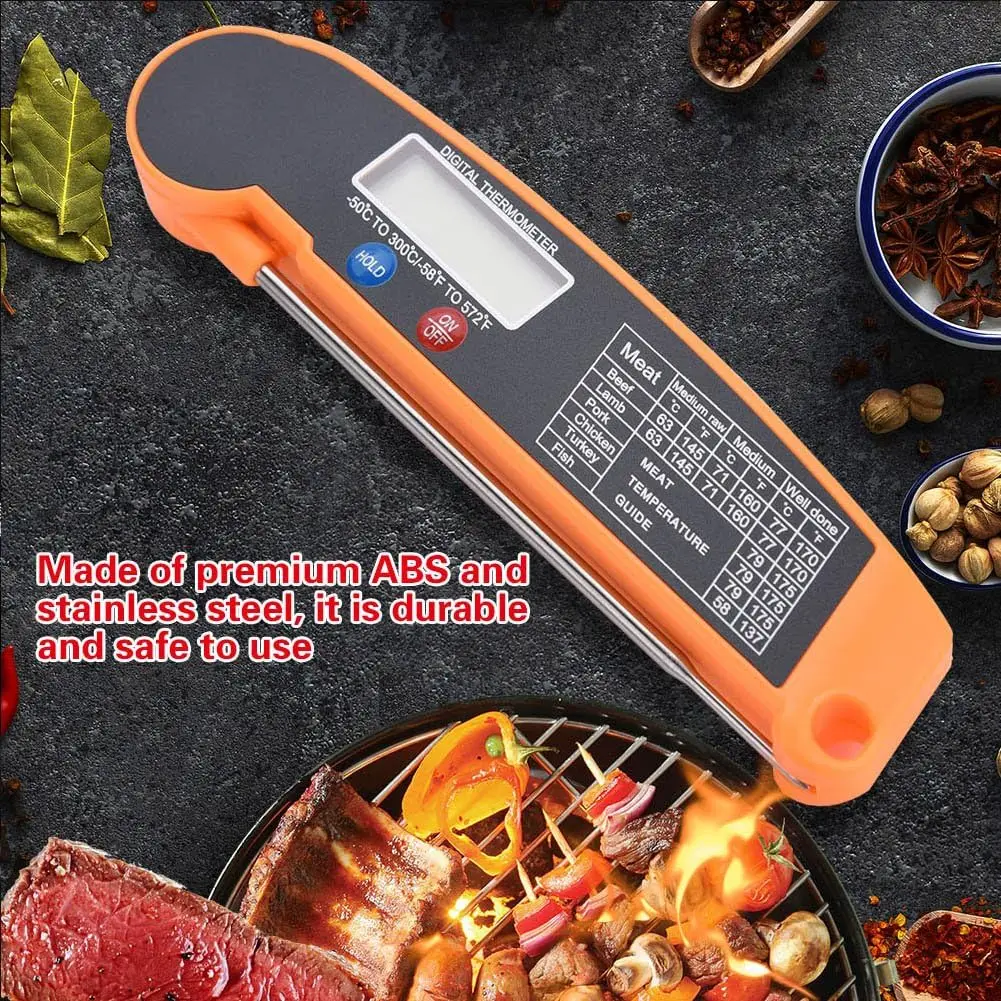 Instant Read Electronic Home Folding Temperature Probe Kitchen Cooking Bbq Food Oven Digital Thermometer