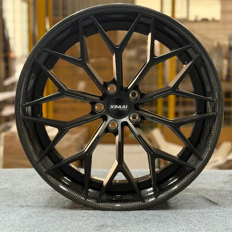 XL 2/3-Piece Carbon Fiber Wheel Deep Dish Matte Black Rim Concave Custom Forged Wheel 5x114.3 5x120 5x112 Car Alloy Wheels - Image 2
