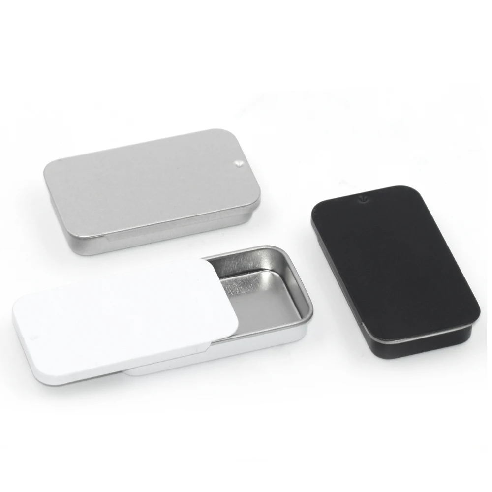 Factory Supply Small Slide Top Solid Perfume Storage Metal Tin Box