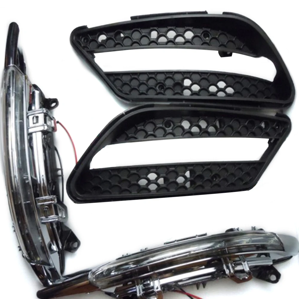 Astradepot LED DRL Fog Light Kit For 2008-2011 Mercedes W204 C300 Sport – Black/Chrome