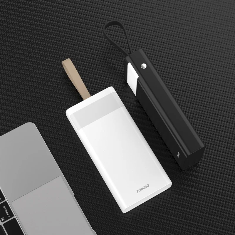 FONENG High Quality Dual Output 20000mAh Polymer Battery Portable Outdoor Power Bank with LED Light 20000mAh Power Bank