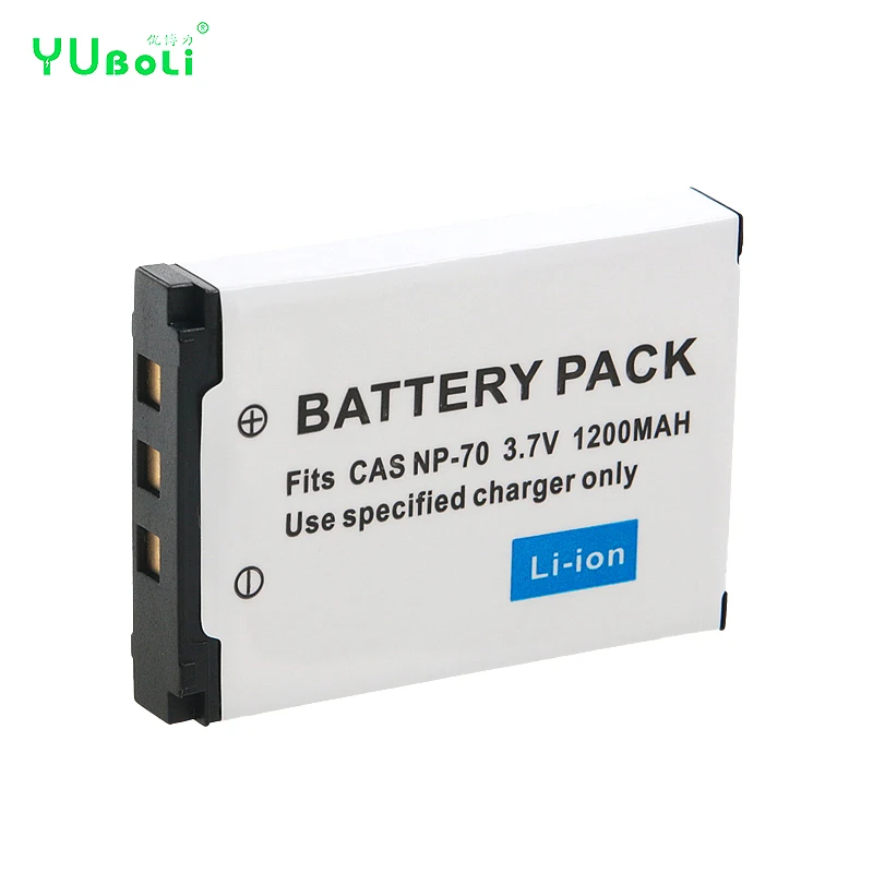 YUBOLI 3.7v 1200mah CNP-70 NP70数码相机电池用于Casio Exilim变焦EX-Z250SR EX-Z150 ...
