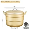 48cm/38l-aluminio amarillo extra grueso-2 almohadillas para cocinar al vapor