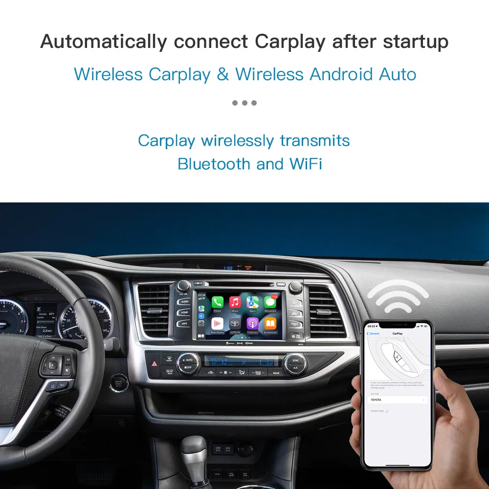 Carabc Wireless Carplay Android Auto For Toyota Highlander 4runner
